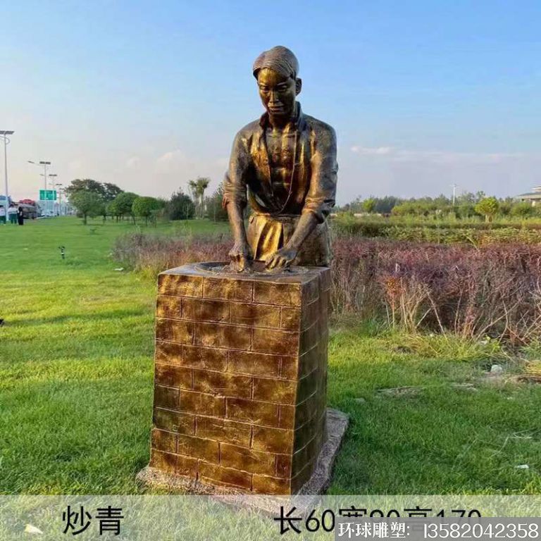 玻璃钢制茶人物雕塑 仿铜人物雕塑4